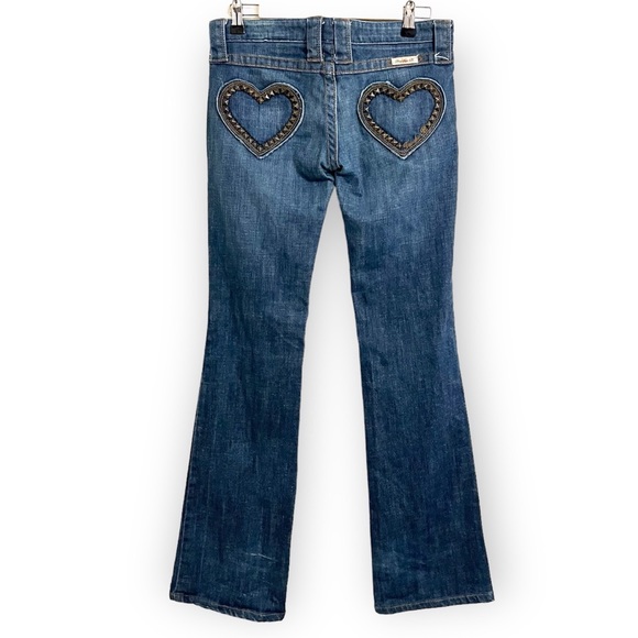 Frankie B. Jeans Frankie B Studded Heart Pocket Jeans Low Rise Boot